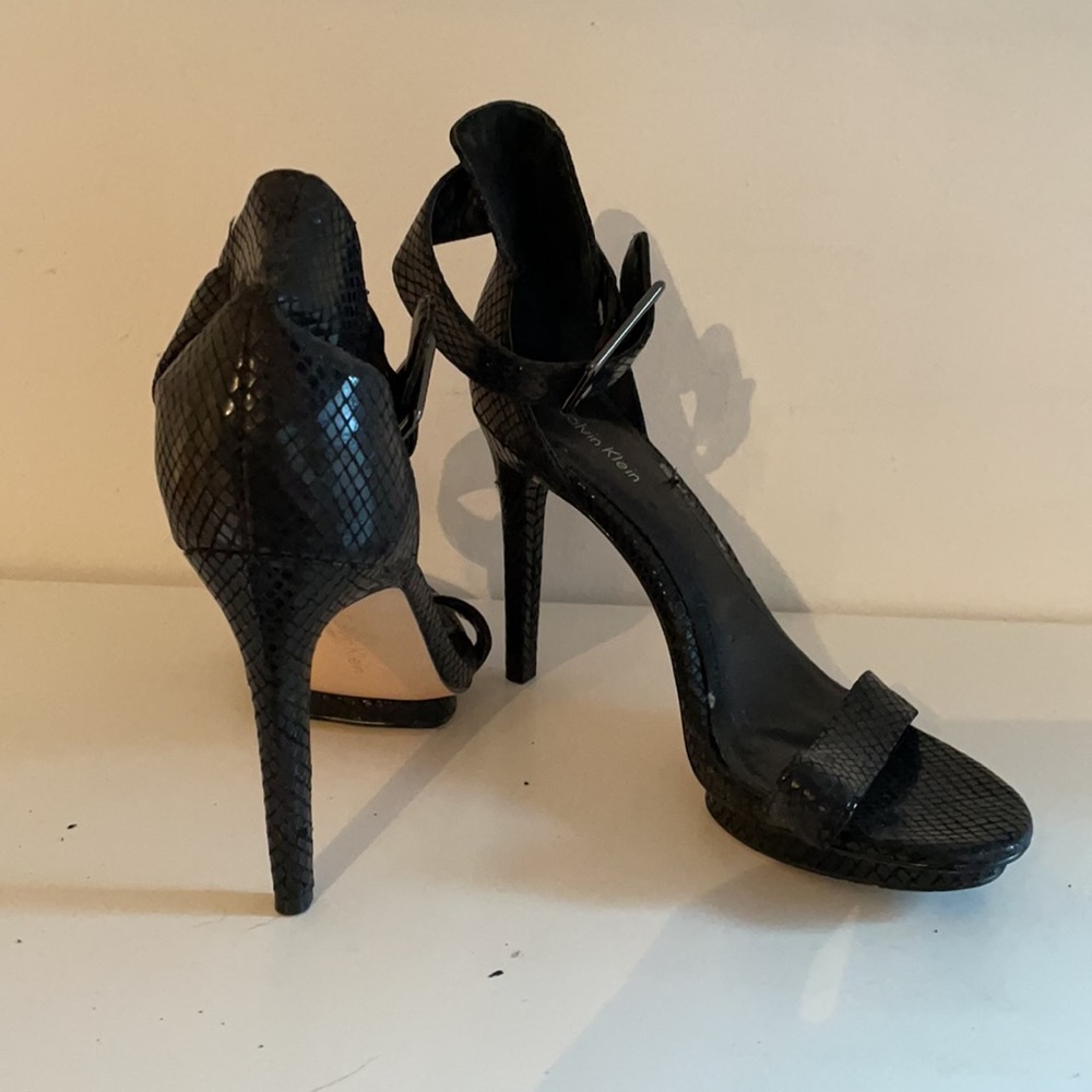 Calvin Klein Black Python Sandal Heel - image 3